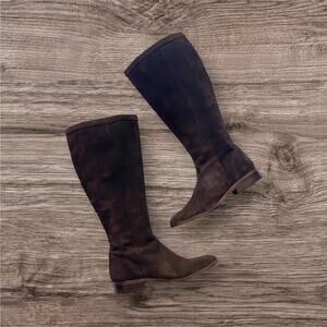 J. Crew Suede Harper Boots Knee High Estate Brown Size 8 Style 97776 Riding